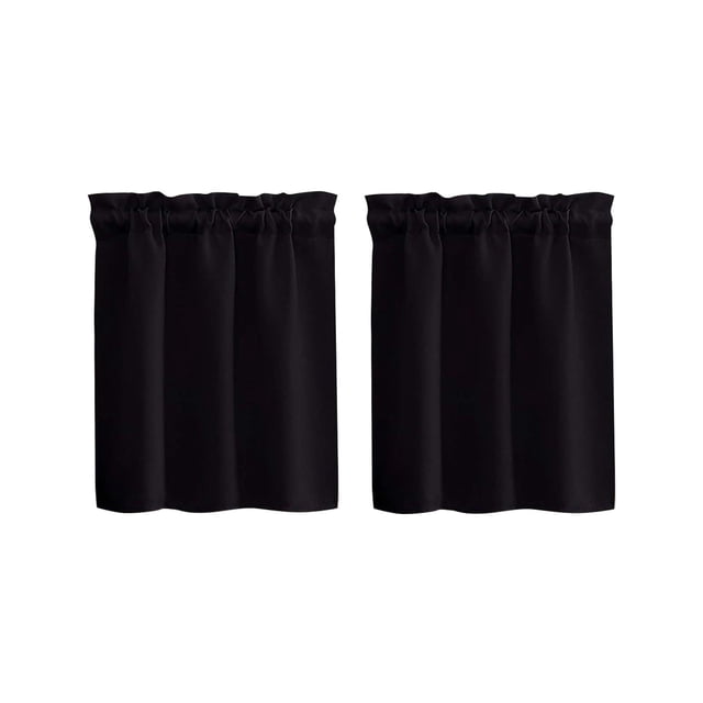pdqouc 2PCS Solid Color High Precision Through The Rod Small Curtain American Shade Decoration Kitchen Coffee Short Curtain for Windows Doors Shades for Home Nursery Bedroom Kitchen Bathroom