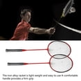 thumbnail image 3 of Raquette de Badminton, Raquette de Badminton Sportive Robuste à Haute Dureté Offensive Légère avec Sac de Rangement pour l'Extérieur Rouge,Bleu, 3 of 7