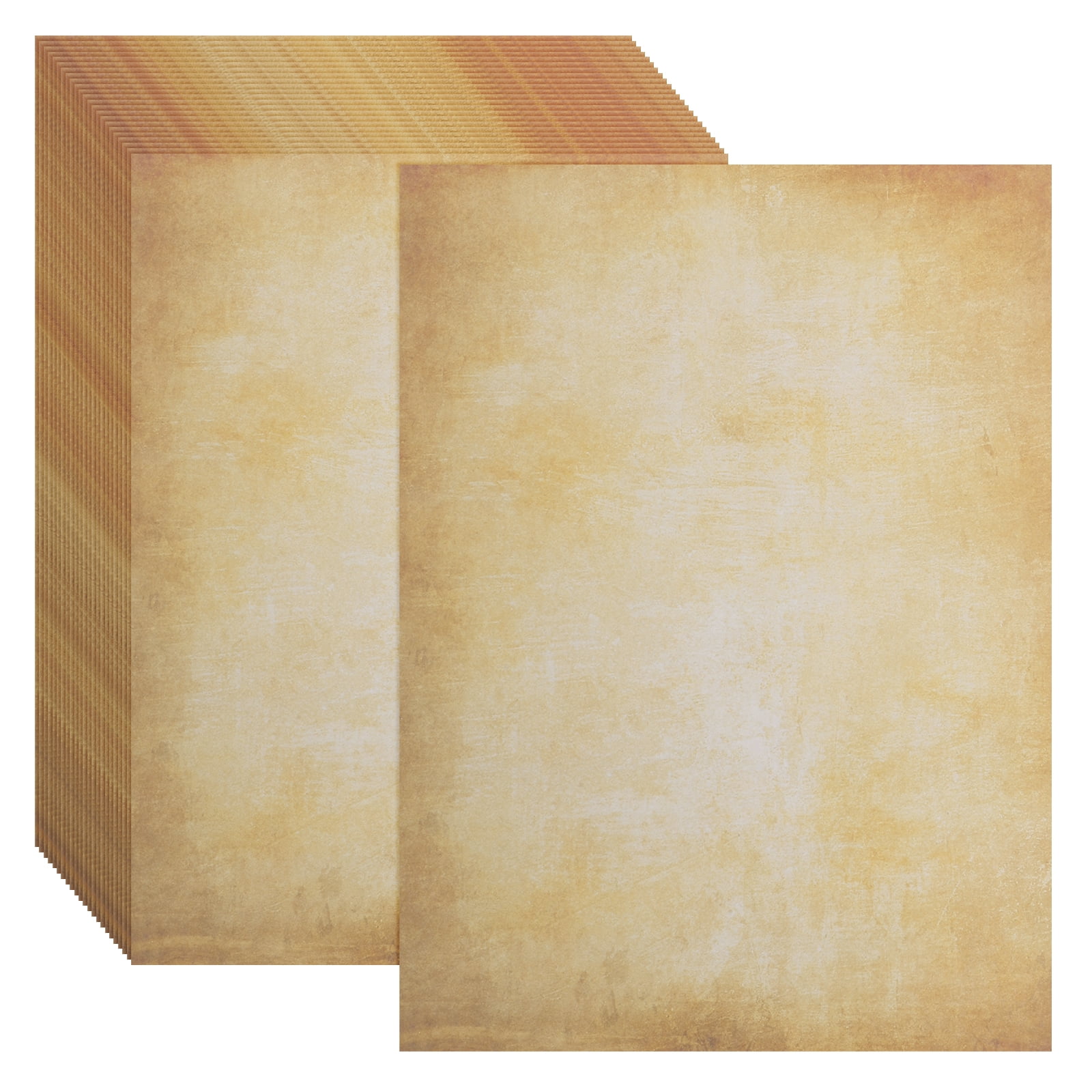 Uxcell 24 Packs Vintage Cotton Paper Printer Paper Brown Yellow Marks 8 x 11"