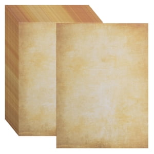 Uxcell 24 Packs Imprimante en papier de coton vintage Papier Marquages jaunes bruns 8 x 11"