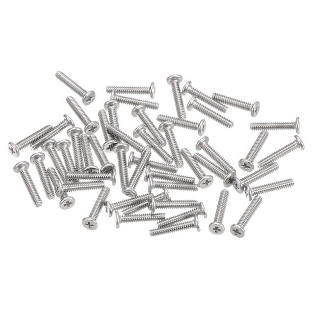 Unique Bargains M1.6x0.35x8mm Lot de 100 Vis Plates Rondes en Métal pour Machine à Entraînement Phillips