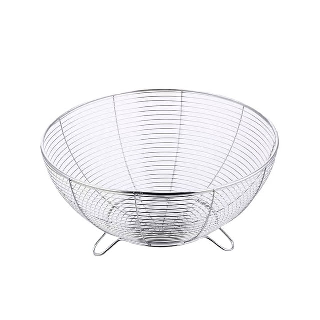 WHEANG 1PCS Countertop Fruit Bowl Stainless Fruit And Vegetable Basket For Kitchen Counter Wire Baskets For Fruits Vegetables Breads Snacks Large Fruit Bowl