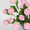 thumbnail image 3 of 3 Heads Artificial Flower Wedding Party Silk Cloth Fake Flower Home Office Floral Decor  Light Pink, 3 of 7