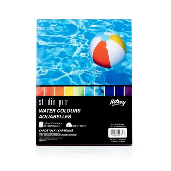 Hilroy® Studio Pro® Water Colours Cardstock 8.5x11 50ct