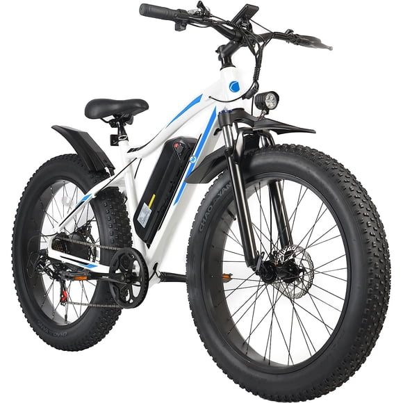 Wheelspeed 26" X 4.0" Electric Bike for Adults, 500W Motor 48V 696Wh Removable Battery 85km Max Range 32km/h Speed Fat Tire Electric Bicycle, Shimano 7-Speed Gear Snow Beach E-Bike