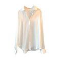 thumbnail image 2 of Chemise Boutonnée Style Décontracté pour Femmes Voyage Voyage Randonnée Randonnée Travail Réunion Polyester Blouse à Revers Manches Longues Vêtements Vêtements Blanc TG, 2 of 8