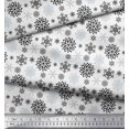 thumbnail image 2 of Soimoi Silk Fabric Snowflake Artistic Print Sewing Fabric Yard 42 Inch Wide, 2 of 3