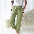 thumbnail image 2 of VEKDONE Womens Cotton Linen Long Pants Yellow XXL, 2 of 4