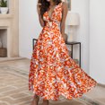 thumbnail image 2 of TJAZFJPA Longue Robe Noire Femme Mode Femme Printemps et Été Imprimée Sans Manches Col en V Fermeture Éclair Latérale Style Robe (5) Robe Évasée Robe Noire Manches Longues, 2 of 7
