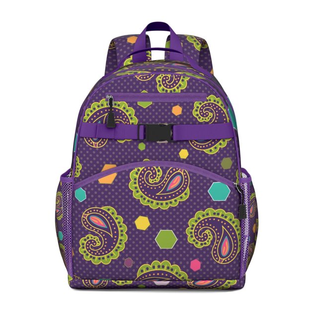 Floral Boho Vintage Retro Adjustable Padded Straps Student Backpack Chest Strap Large Capacity Durable School Backpack