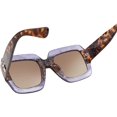 thumbnail image 2 of FEISEDY Oversized Square Sunglasses Multi Tinted Glitter Frame Stylish Inspired B2276, 2 of 6