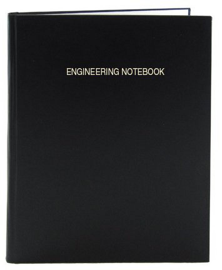 BookFactory Black A4 Engineering Notebook - 168 Pages (5mm Engineering Grid Format), A4 (210mm x 297mm), Black Cover, Section Sewn Hardbound Engineering Lab Notebook (EPRIL-168-4GS-A-LKT4)