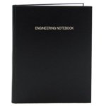 BookFactory Black A4 Engineering Notebook - 168 Pages (5mm Engineering Grid Format), A4 (210mm x 297mm), Black Cover, Section Sewn Hardbound Engineering Lab Notebook (EPRIL-168-4GS-A-LKT4)