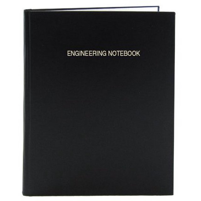BookFactory Black A4 Engineering Notebook - 168 Pages (5mm Engineering Grid Format), A4 (210mm x 297mm), Black Cover, Section Sewn Hardbound Engineering Lab Notebook (EPRIL-168-4GS-A-LKT4)