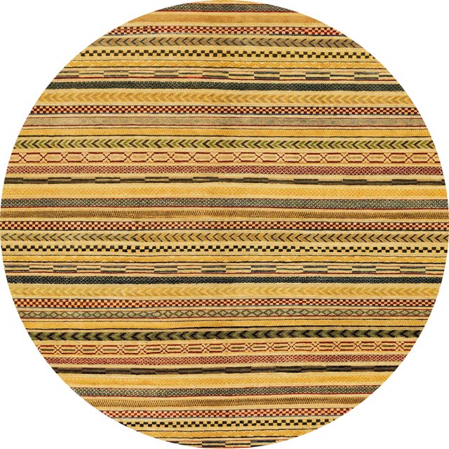Ahgly Company Tapis d'Intérieur Ronds Abstraits Orange Tapis de Zone Abstraits, 3 Pieds Rond