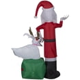 thumbnail image 3 of Christmas Inflatable Jack Skellington as Santa and Zero Wearing Antlers, 3 of 5