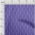 thumbnail image 2 of oneOone Rayon Purplish Blue Fabric Geometric Ogee Sewing Material Print Fabric by The Yard 56 Inch Wide, 2 of 4