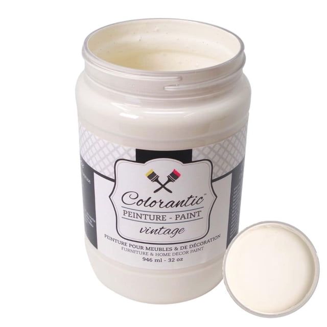 Colorantic | VINTAGE CREAM Chalk Paint Based for Furniture DIY - OFF-WHITE - 32 oz