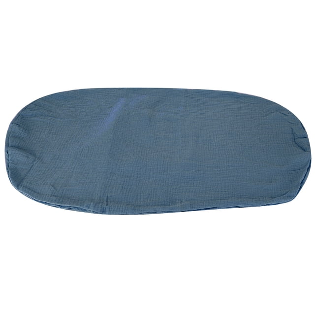 Loewten Baby Lounger Slipcover, a removable newborn lounger cover made of double-layer cotton yarn, shown in a soft blue tone. The slipcover measures approximately 80 x 50 cm (31.5 x 19.7 inches) and features a foldable, lightweight design for easy storage and portability. Ideal for home or travel use, it complements nursery decor while providing a comfortable and skin-friendly surface for infants.