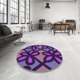 thumbnail image 4 of Ahgly Company Tapis d'Intérieur Lavable en Machine Carré Transitionnel Indigo Violet, 7 Pieds Carré, 4 of 7