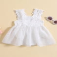 thumbnail image 3 of Infant Girls Romper Dress Lace Flower Sleeveless Mesh Tulle Jumpsuits, 3 of 8