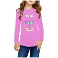 thumbnail image 1 of RXIRUCGD Chemises à Manches Longues pour Filles, Col Rond Mignon, Blouses Décontractées Élégantes (Rose, Taille : 4 Ans), 1 of 5