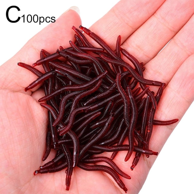 Leurres Souples en Silicone Ver Rouge Ver de Terre Caoutchouc L7W4 Crevette Basse
