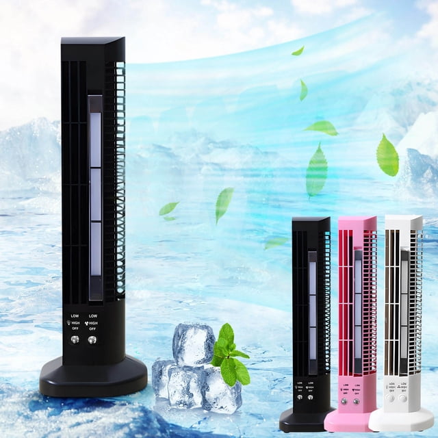 Dvkptbk Tower Shaped Bladeless Mini Fan Usb Tower Fan Household Convenient Desktop Fan