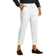 thumbnail image 4 of INSPIRE CHIC Men's Pants Solid Color Ankle Length Flat Front Trousers 28 White, 4 of 7