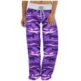 thumbnail image 2 of RKSTN Womens Pants Fashion Comfy Stretch Print Drawstring Wide Leg Lounge Pants Loose Comfortable Pants, 2 of 9