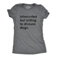thumbnail image 1 of Womens Introverted But Willing to Discuss Dogs T Shirt Sarcastic Puppy Lover Tee (Dark Heather Grey) - XL, 1 of 3
