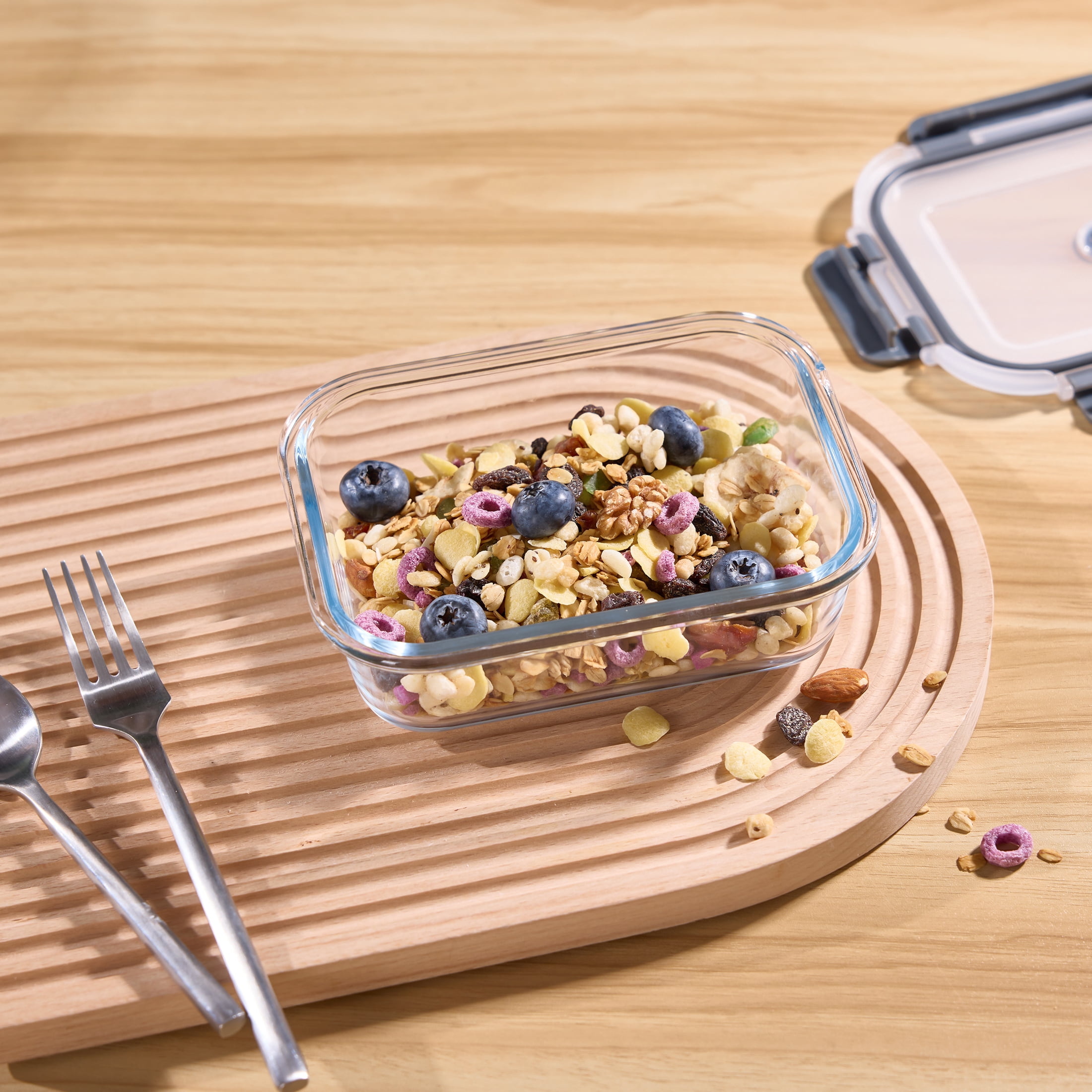 Mainstays Rectangle Glass Food Storage Container 630ml