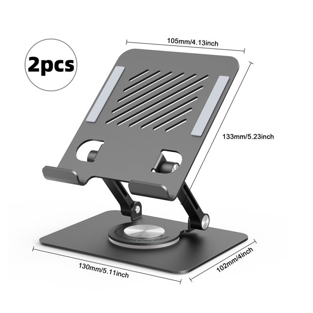 Support de Téléphone pour Bureau, RAOYI Support de Tablette Réglable et Pliable pour Bureau, Compatible avec Tablette/pad/téléphone et Plus, Noir 2 Pcs