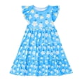 thumbnail image 2 of Robes pour Filles Robe d'Été à Imprimé Floral à Manches Courtes Coupe Trapèze pour Activités de Plein Air Décontractée Confortable Mode pour Âges de 6 à 15 Ans, 2 of 8