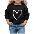 thumbnail image 1 of PMVFHDE Chandail pour Enfants Chandail à Capuchon pour Fille Manches Longues Doux Chandail Graphique Hoody Enfants Mignons Chandails à Enfiler Haut Vêtements pour Filles Noir,120, 1 of 4