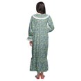 thumbnail image 4 of Moomaya Robe de Nuit Maxi pour Femmes en Coton à Col en V Imprimé avec Bordure Volantée, 4 of 5