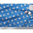 thumbnail image 3 of Soimoi Blue Poly Georgette Fabric Leaves & Freesia Floral Printed Fabric 1 Yard 42 Inch Wide, 3 of 5