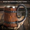 thumbnail image 3 of Tasse en Bois Brut Simulation 500ml Double Paroi Isolée Tasse à Bière Gobelet à Vin, 3 of 9