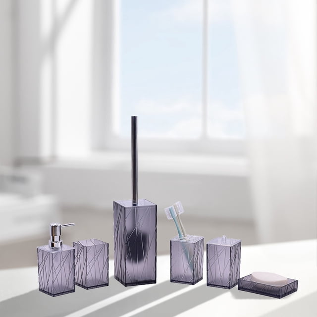 Bath Deals!Bathroom Accessories Set Complete,Boho Bath Ensemble Decorative Countertop and Housewarming Gift,6 Piece Bathroom Accessory Set with Soap Dispenser Pump Toothbrush Tumbler and Soap Dish