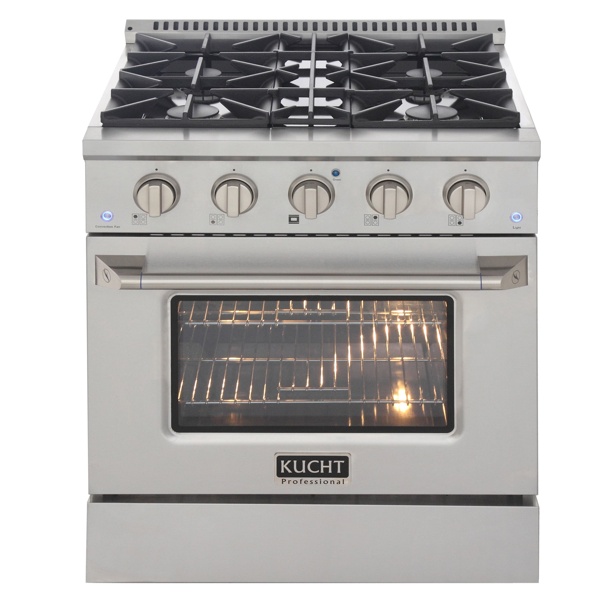 KUCHT Professional 30 in. 4.2 cu. ft. Propane Gas Range with Convection Oven in Stainless Steel
