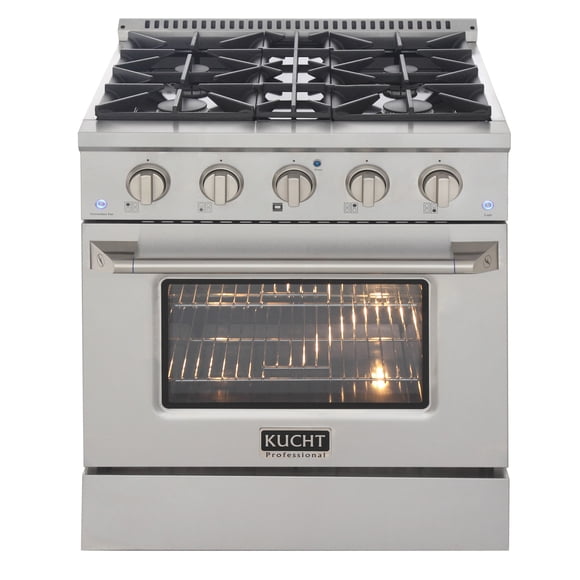 KUCHT Professional 30 in. 4.2 cu. ft. Propane Gas Range with Convection Oven in Stainless Steel