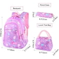 thumbnail image 3 of School bag, school backpack for girls, school bag, backpack, children's daypack, 3 parts for school and leisure, purple, 3 of 6
