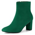 thumbnail image 1 of Unique Bargains Bottines à Talon Épais à Fermeture Éclair pour Femmes, 1 of 6