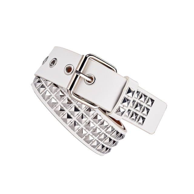 Youkk Women Riveted Metal Belt Premium All-match Unique Gift Various Size Metal Punk Rivet Belt For Men And Women Studded Belt white 110cm 1Set