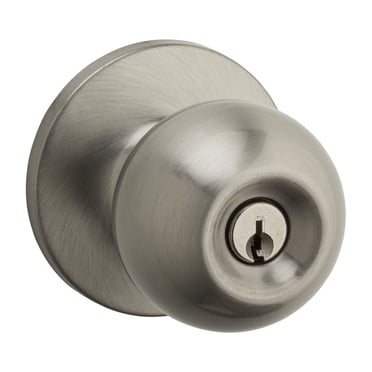 Weiser Safe Lock Regina Nickel Satiné Bouton de porte extérieure/poignée d’entrée avec clé