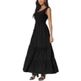 thumbnail image 4 of INSPIRE CHIC Robe d'Été Sans Manches pour Femme, Encolure Dégagée, Robe Maxi Décontractée avec Poches, P Noir, 4 of 6