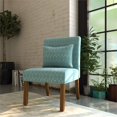 thumbnail image 2 of HomePop Transitional Fabric Parker Accent Chair with Pillow in Teal Blue, 2 of 12