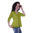 thumbnail image 2 of Moomaya Haut Péplum en Coton pour Femmes Tunique en Coton à Col en V Blouse Ethnique, 2 of 6