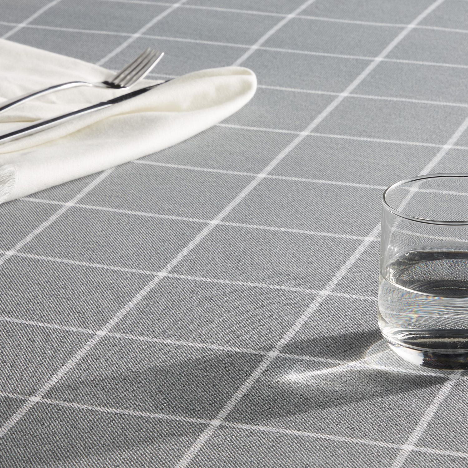 Mainstays Windowpane Tablecloth, Grey