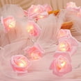 thumbnail image 2 of Pink LED Rose String Lights, 20 Ft 80 LED Floral Vine Lights, Large Romantic Wedding Decor, Battery Powered Party Lighting, Decorative Fairy Light Set, 2 of 6